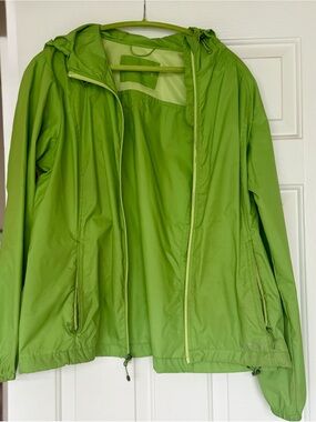 Eddie Bauer Lime Green Hooded Utility Jacket. UNIQUE COLOR! Women’s XL $14